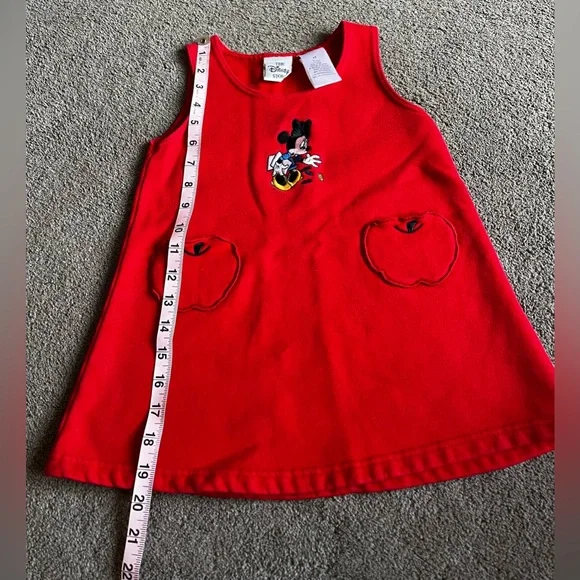 Vintage Disney Youth size 4T Minnie Mouse ‘Back to School’ Themed Red Dress - Picture 7 of 7